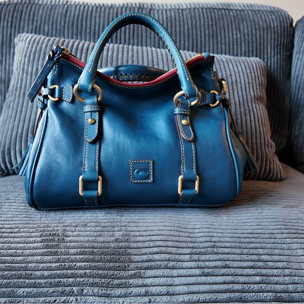 Dooney & Bourke Florentine LEATHER Satchel COLOR DENIM